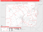 Hamilton-Middletown Metro Area Wall Map Red Line Style
